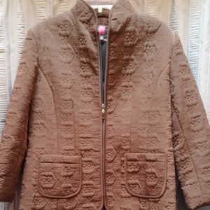 Brown Quilted Short Lightweight Jacket